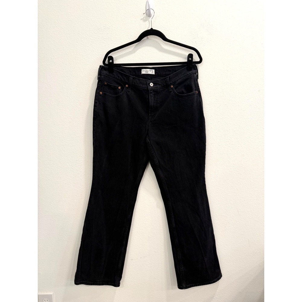 Abercrombie & Fitch Low Rise Bootcut Jeans Women's 31/12 Black Denim Y2K 2000s